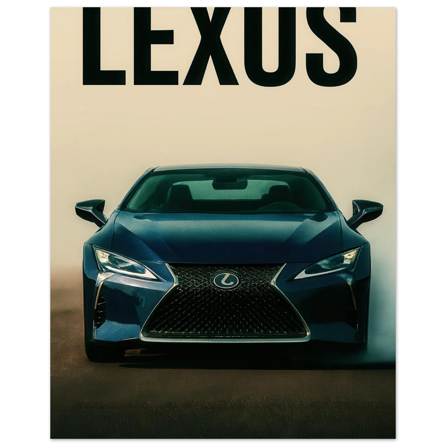 Lexus RC Performance Poster - Blå Sportbil Konsttryck
