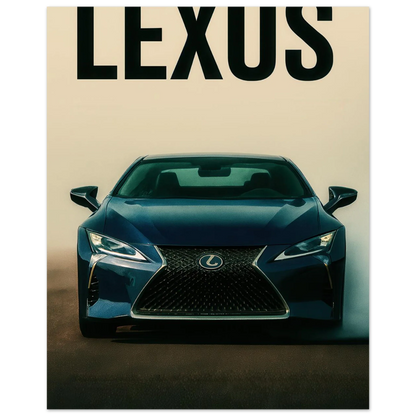 Lexus RC Performance Poster - Blå Sportbil Konsttryck