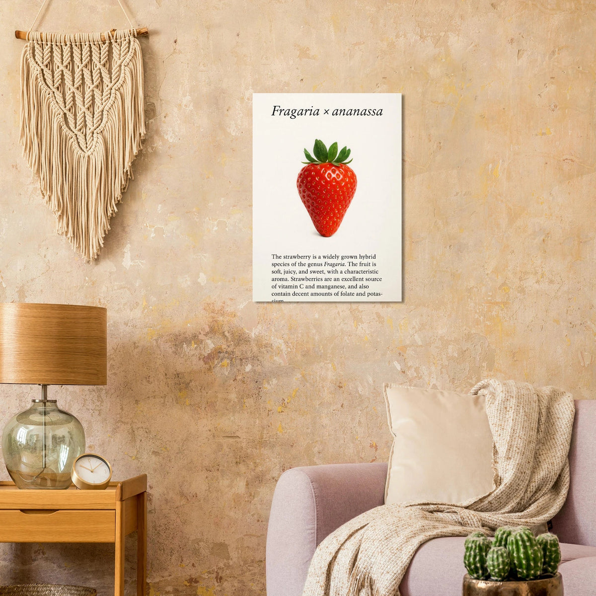 Frukter: Strawberry Botanical Print Poster – Vibrant Fruit Art for Your Home, Available in Multiple Sizes