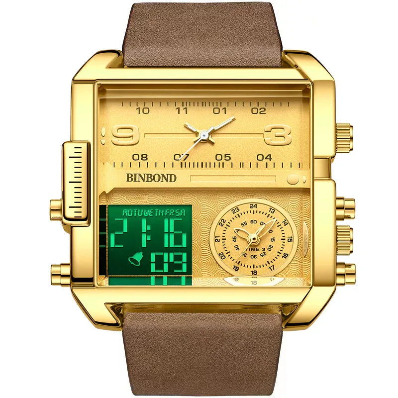 Men's Fashion Large Dial Multi-Functional Sports Quartz Watch