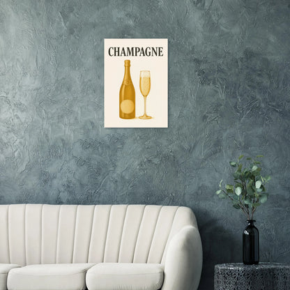 Vintage Champagne Celebration Poster - Elegant Art Print for Your Home Bar or Kitchen
