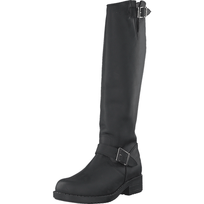 High Zip Back Black Shiny Silver