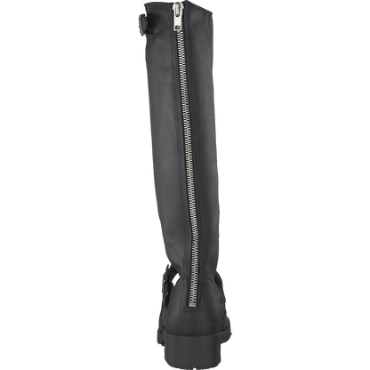 High Zip Back Black Shiny Silver