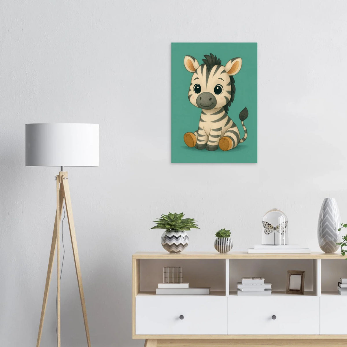 Söt liten zebra konsttryck – Perfekt för barnrummet