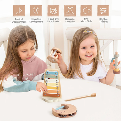 Wooden Musical Instrument Set