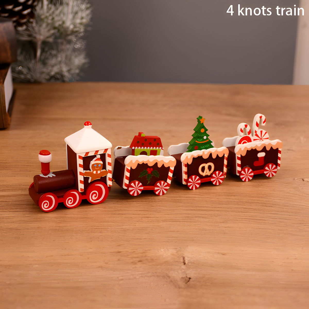 Wooden Christmas Tabletop Train