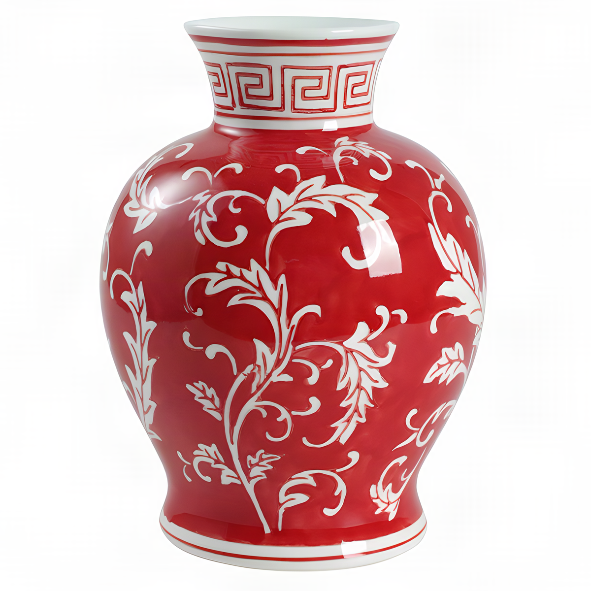 Red and White Ceramic Vases