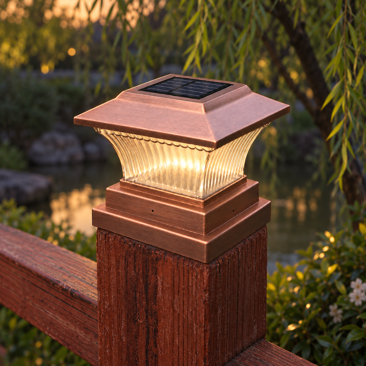 Bronze Solar Post-Cap Light