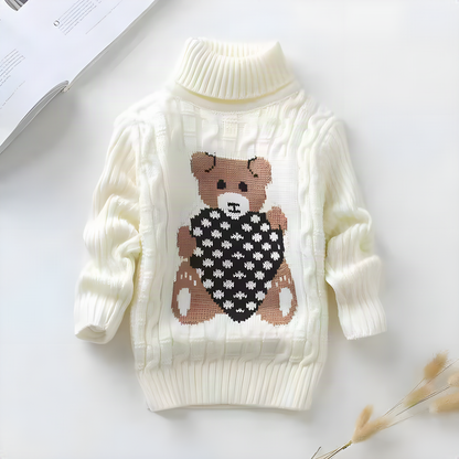 Bear Turtleneck Kids Sweater