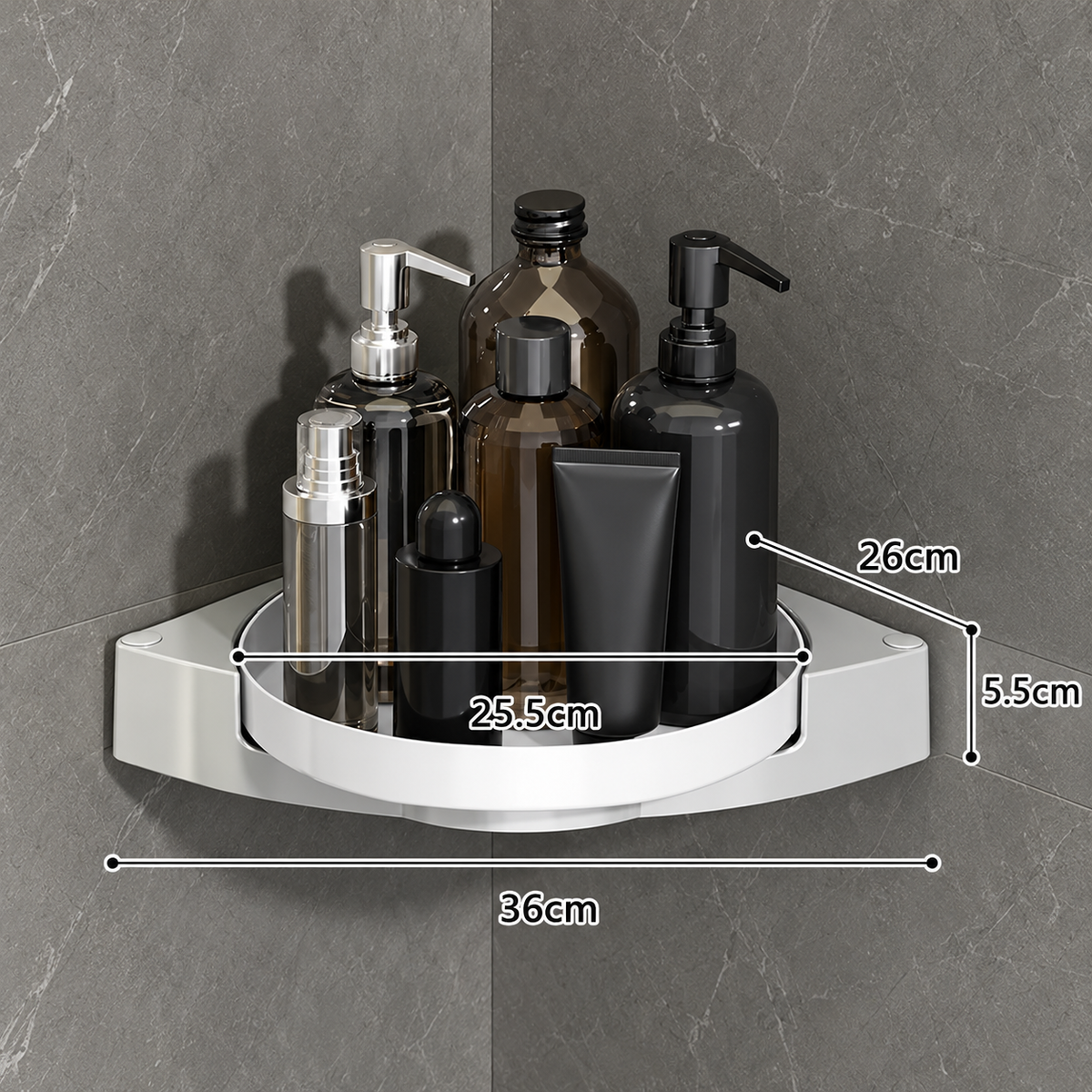 Rotating Corner Bathroom Shelf