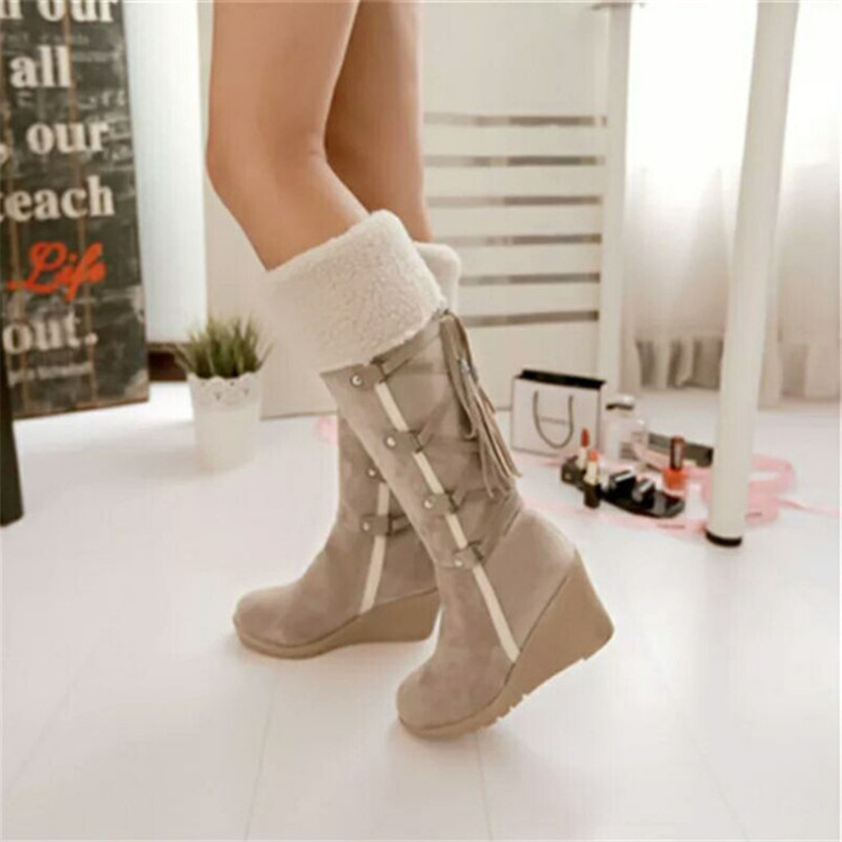 Women's Winter Wedge Boots
