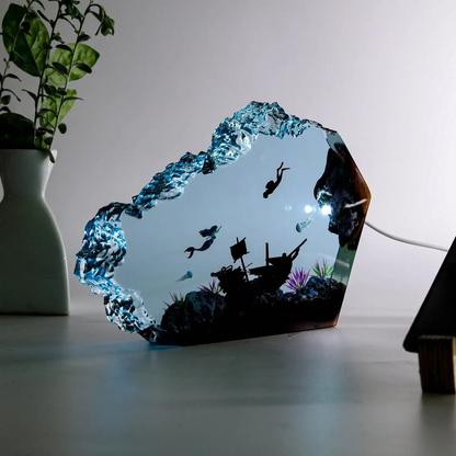 Mermaid Diver Resin Night Light