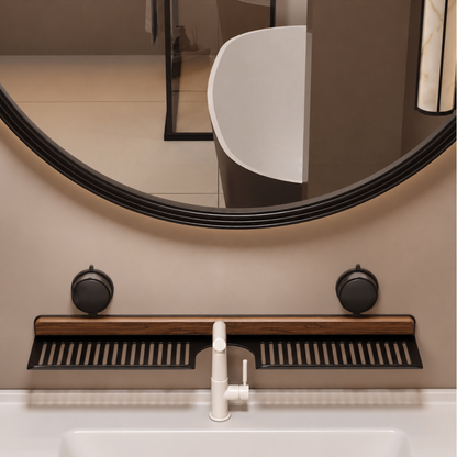 Walnut-Finish Bathroom Shelf