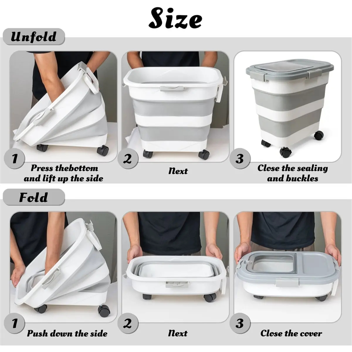 Foldable Rice and Food Storage Bucket