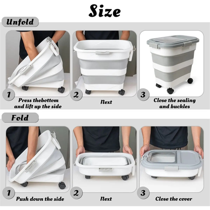 Foldable Rice and Food Storage Bucket