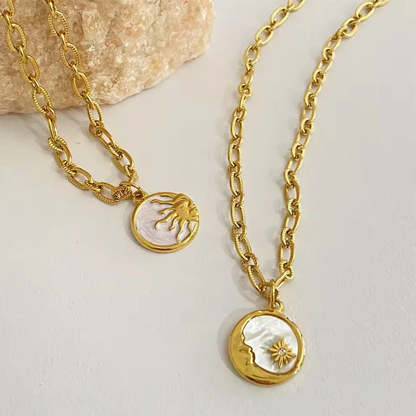 Sun and Moon Pendant Necklace