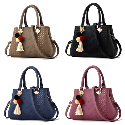 Textured Top-Handle Handbag