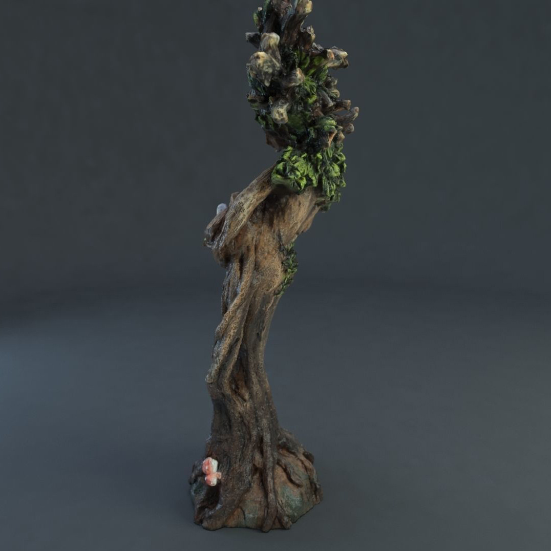 Tree and Bird Resin Statue