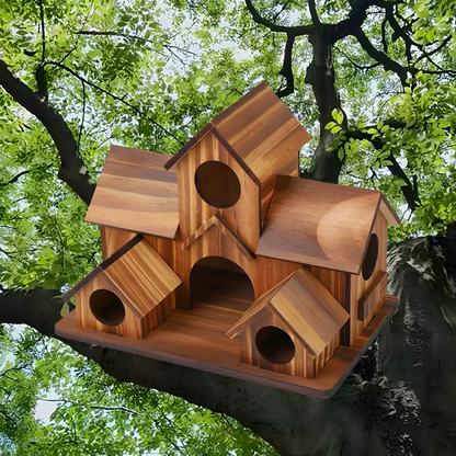 Wooden Multi-House Bird Shelter