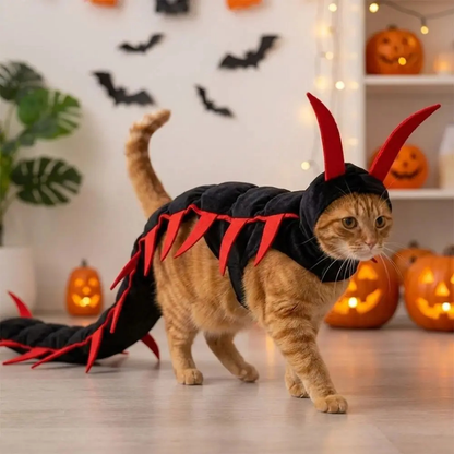 Fluffy Halloween Centipede Cat Costume