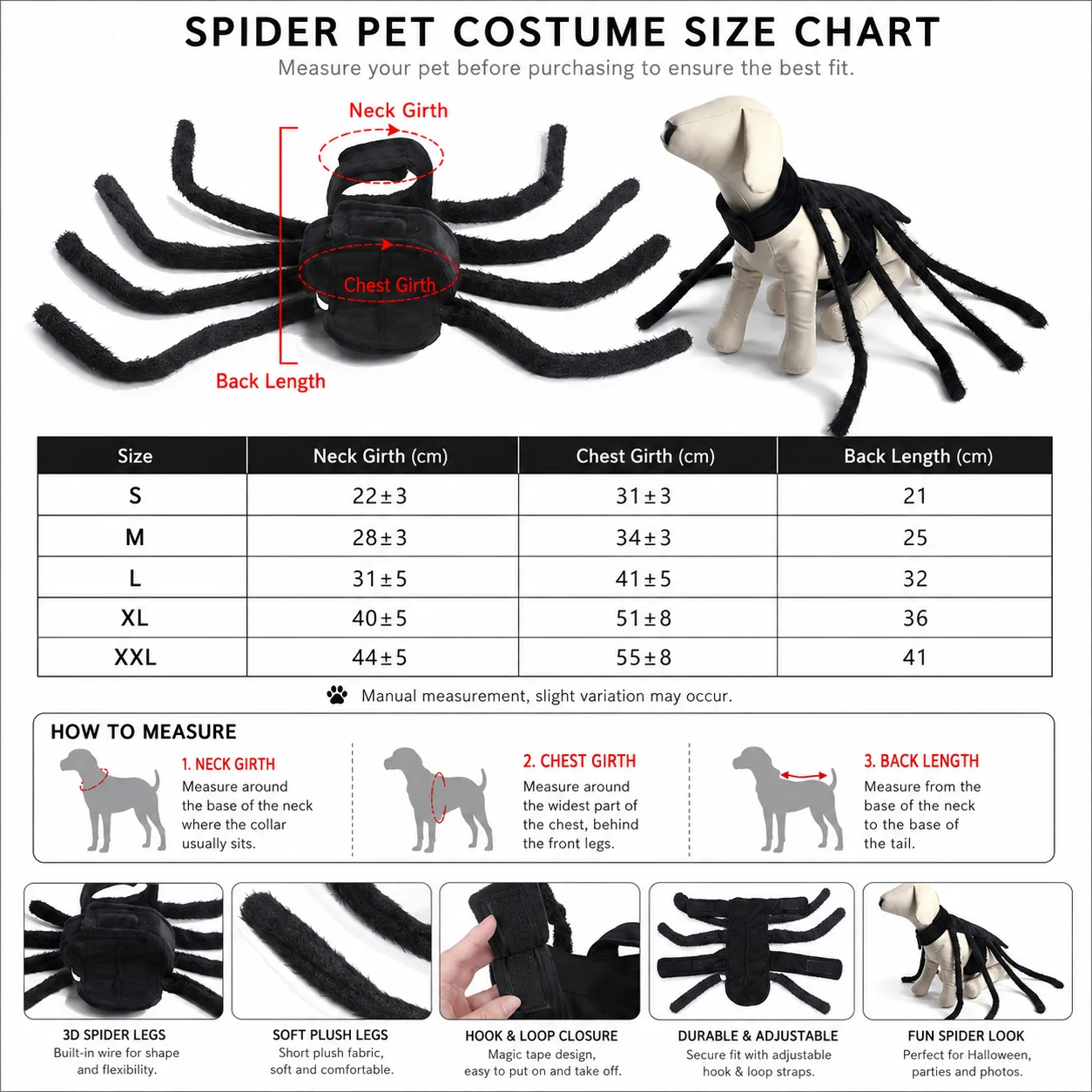 Halloween Spider Pet Costume