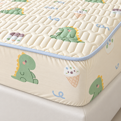 Quilted Printed Fitted Mattress Cover Set