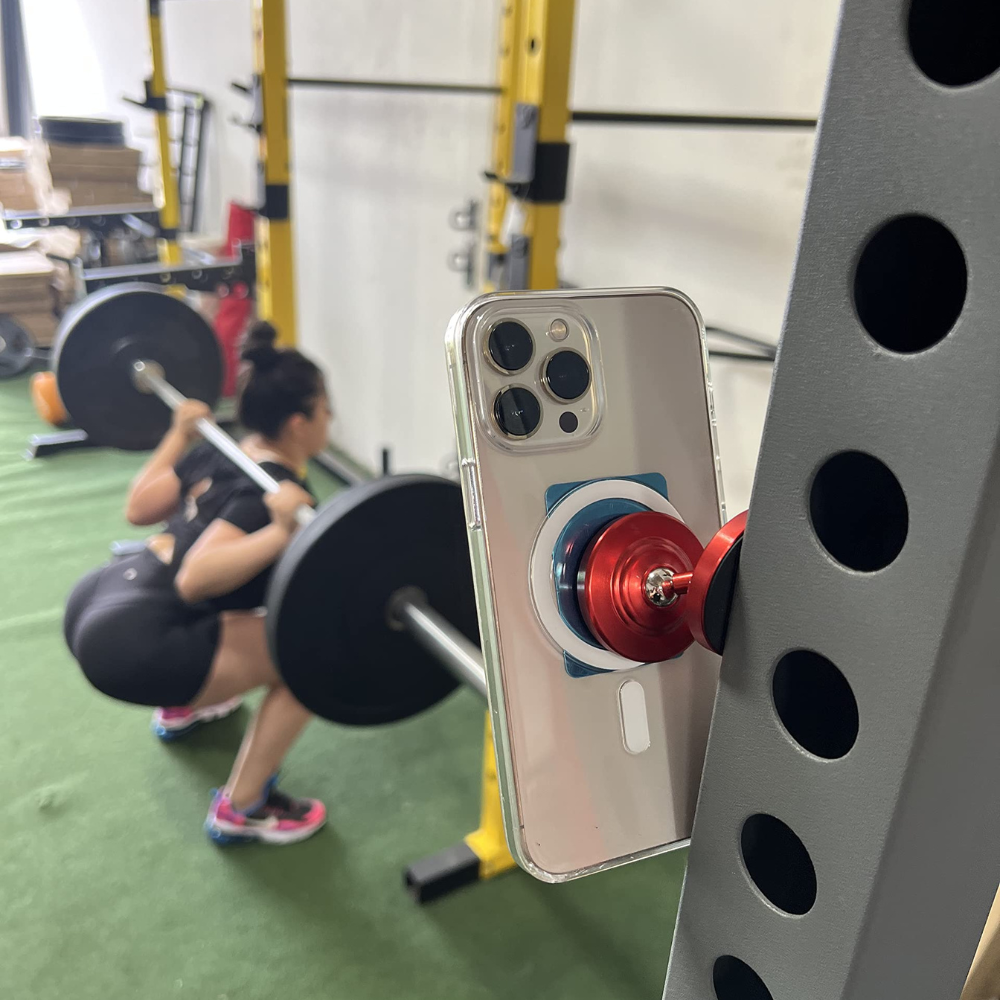 Dubbel magnetisk gymtelefonhållare