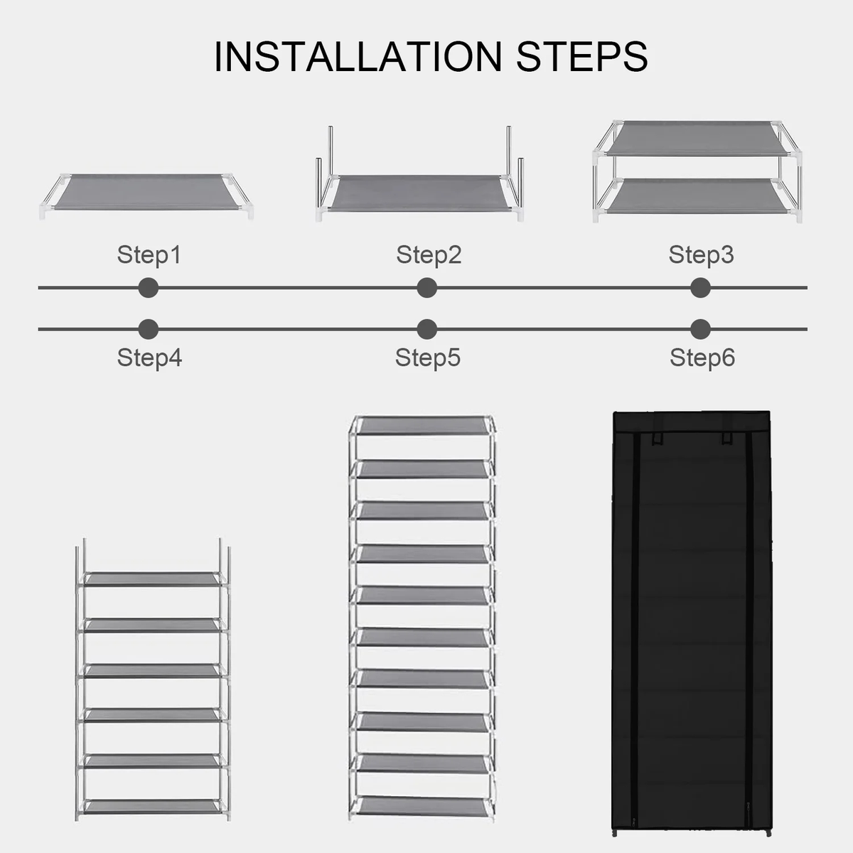 Covered Multi-Tier Shoe Rack