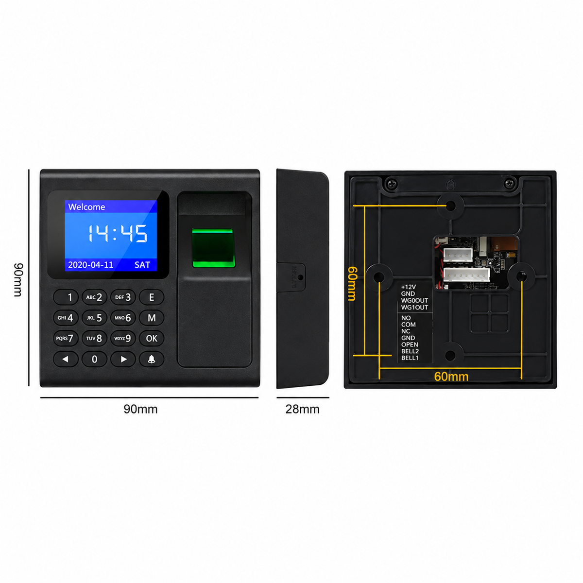 Fingerprint Keypad Access Reader with 10 Fobs