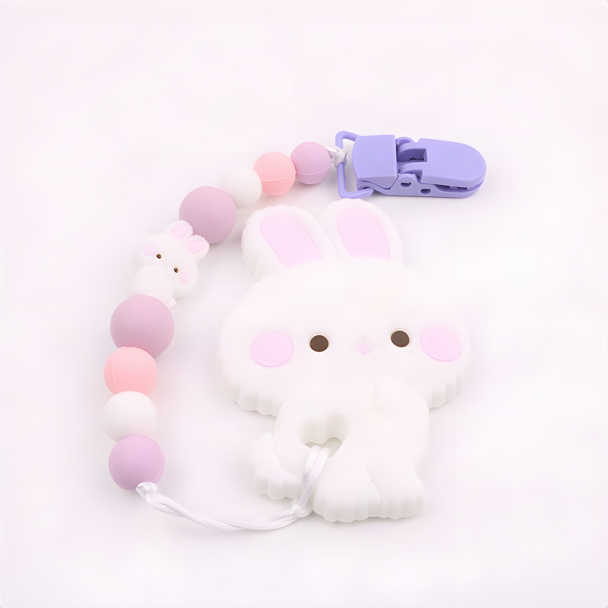 Bunny Teether and Pacifier Clip