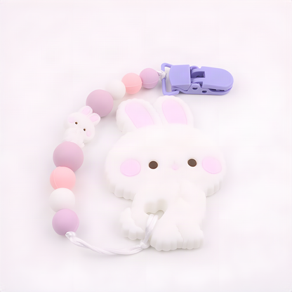 Bunny Teether and Pacifier Clip