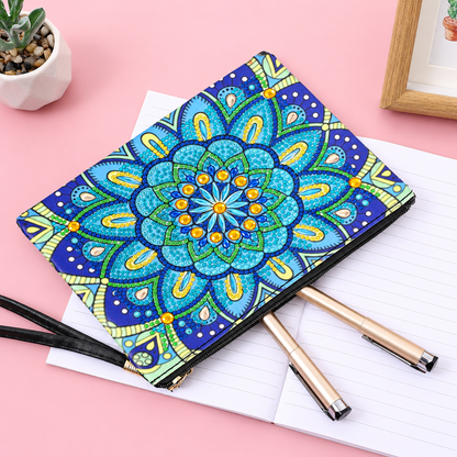 Diamond Painting Floral Makeup Bag