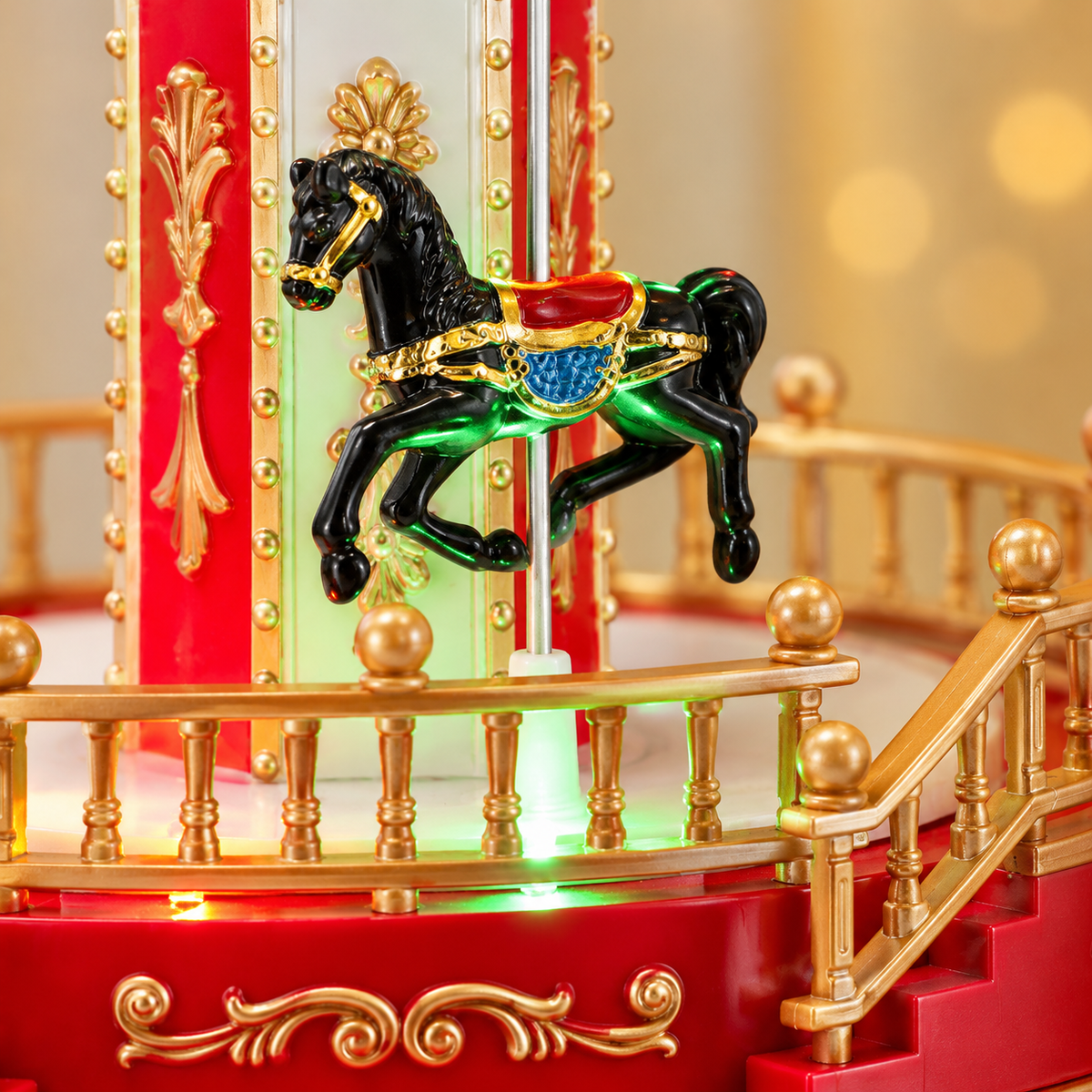 Light-Up Christmas Carousel Music Box