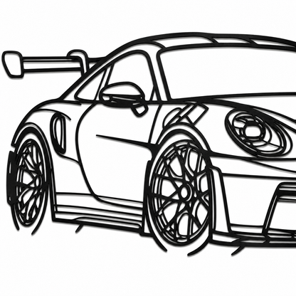 Sports Car Metal Outline Wall Art