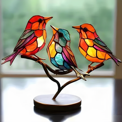 Colorful Metal Bird Ornament