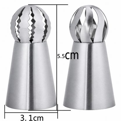 Eight Spherical Flower Piping Tips
