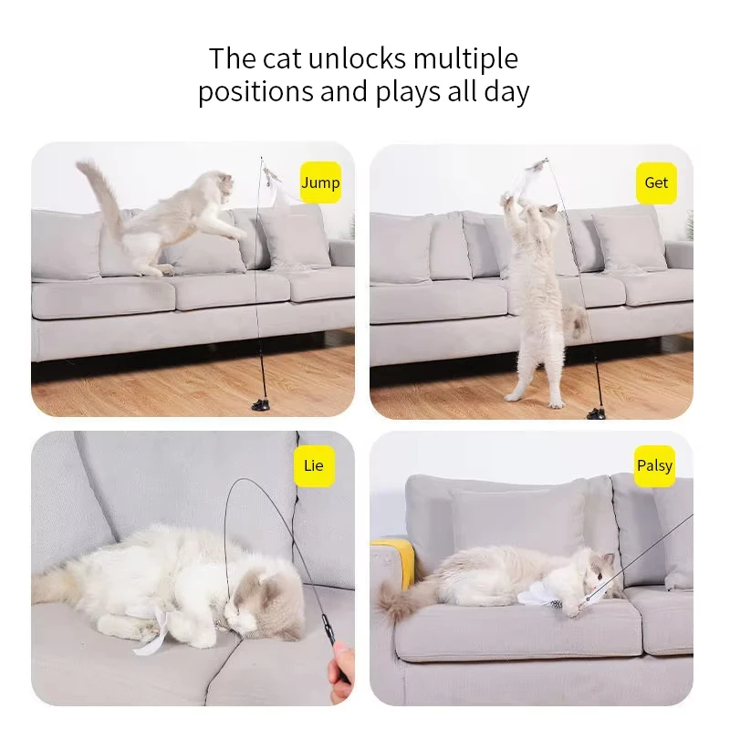 Hands-Free Suction Cup Cat Wand