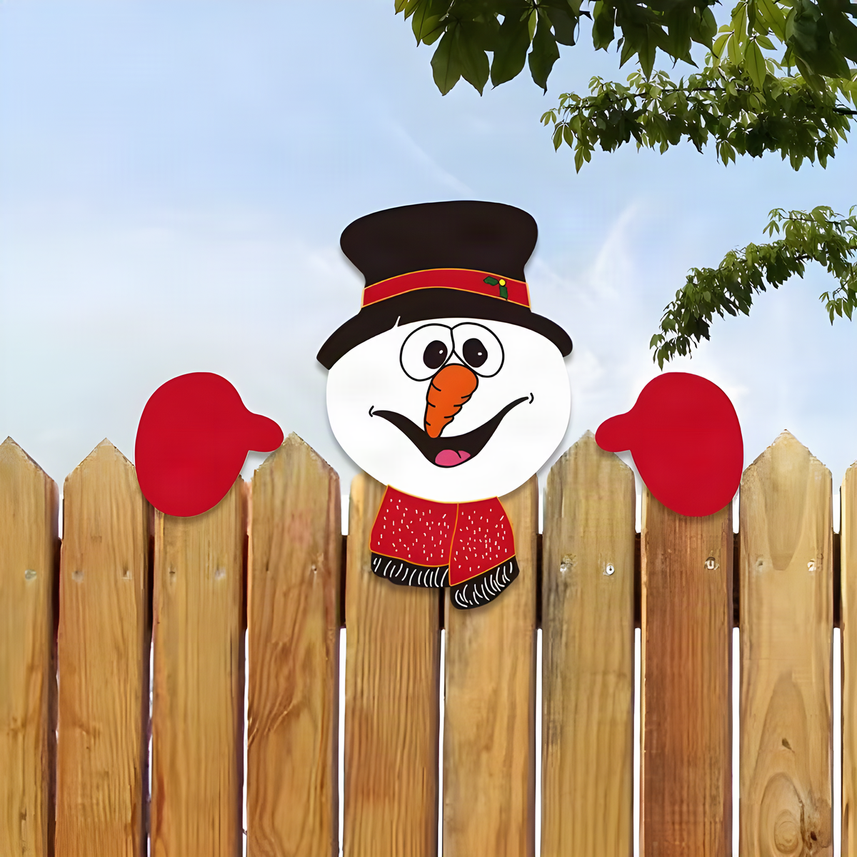 Wooden Christmas Fence Decoration