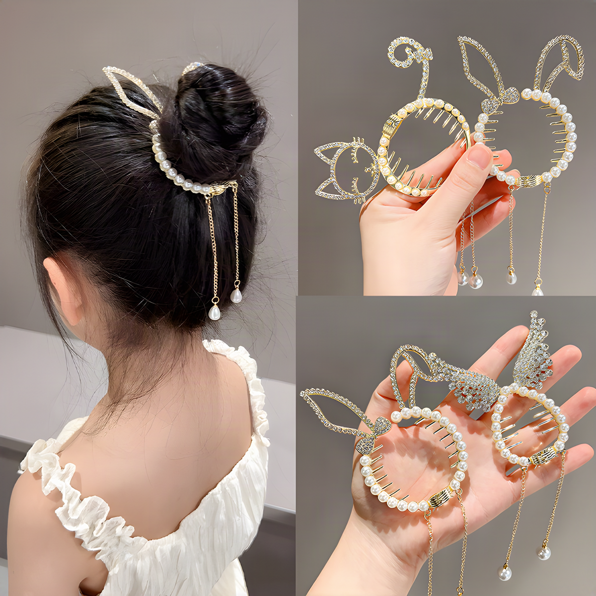 Decorative Hinged Ponytail Hair Clips