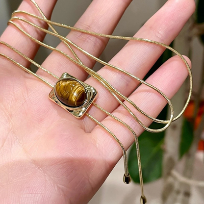 Tiger Eye Bolo Necklace