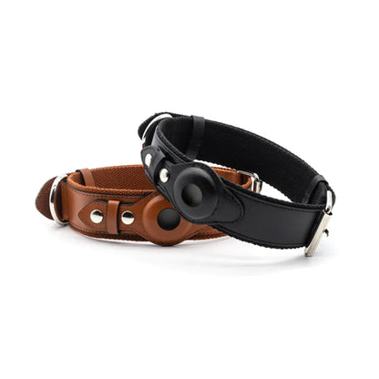 Läder AirTag Hundhalsband