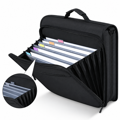 Multi-Compartment Oxford Document Bag