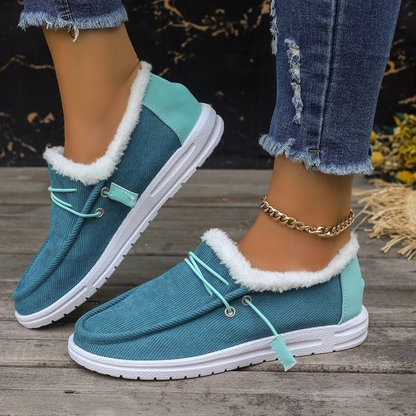 Fleece-Lined Canvas Slip-On Shoes