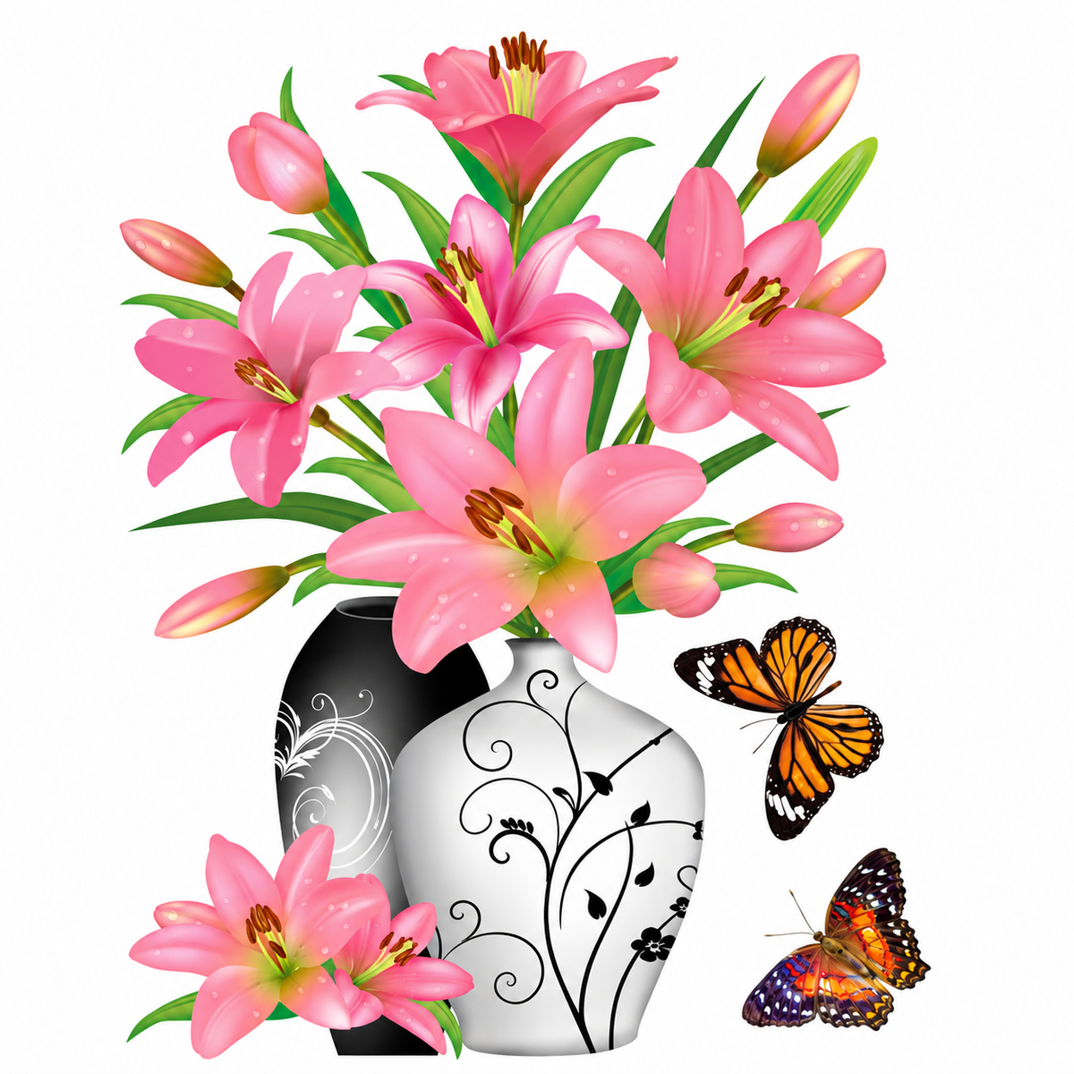 Floral Vase Wall Decal