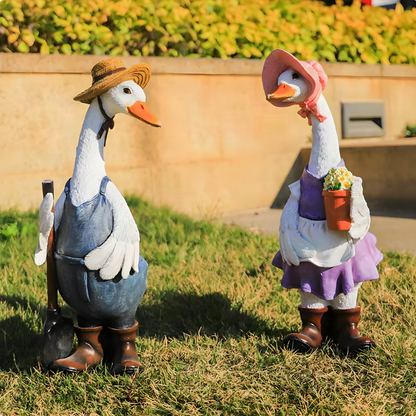 Resin Gardener Duck Figurines