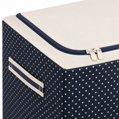 Steel-Frame Dotted Fabric Storage Box