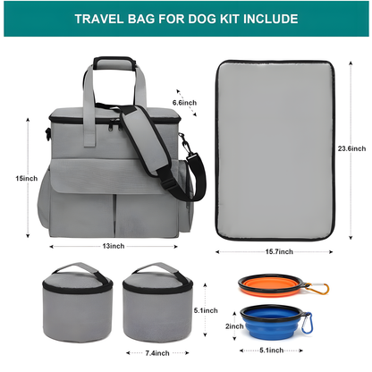 Pet Travel Bag with Bowls