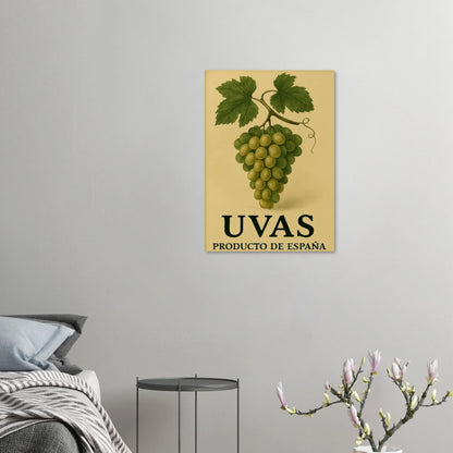 Vintage "Uvas" Product of Spain Poster - Classic Vineyard Wall Art Print for Your Home