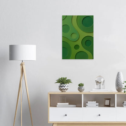 Abstract Organic Green Shapes Art Print | Minimalist Layered Nature-Inspired Wall Art in Various Sizes