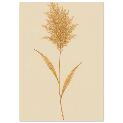 Frukter – Elegant Pampasgräs Botanisk Affisch i Jordnära Toner, Premium Halvblankt Papper